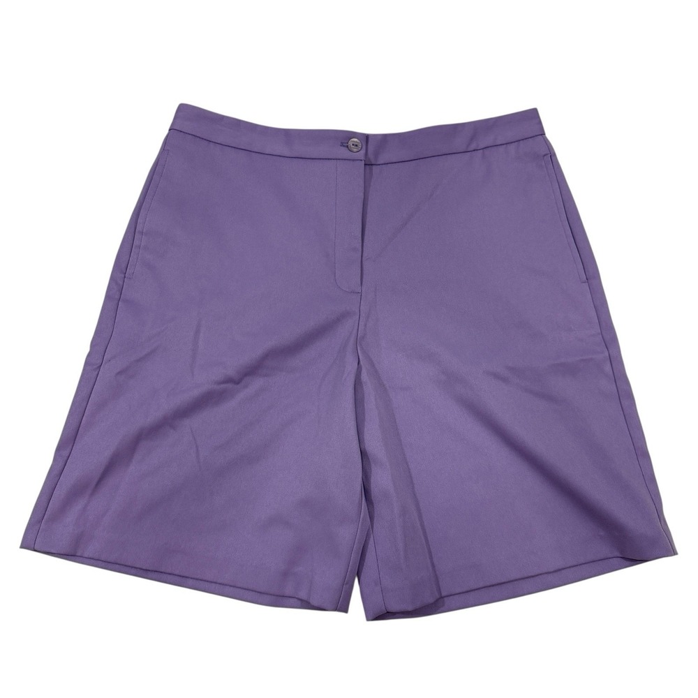 LBH Lilys of Beverly Hills Purple Flat Front Shorts Sz 10 Polyester